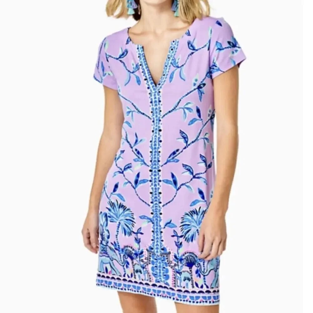 Lilly Pulitzer Sophiletta UPF 50 Dress Size Medium Purple Iris Slathouse Jungle